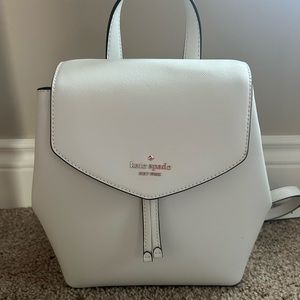 Elegant white Kate Spade backpack.